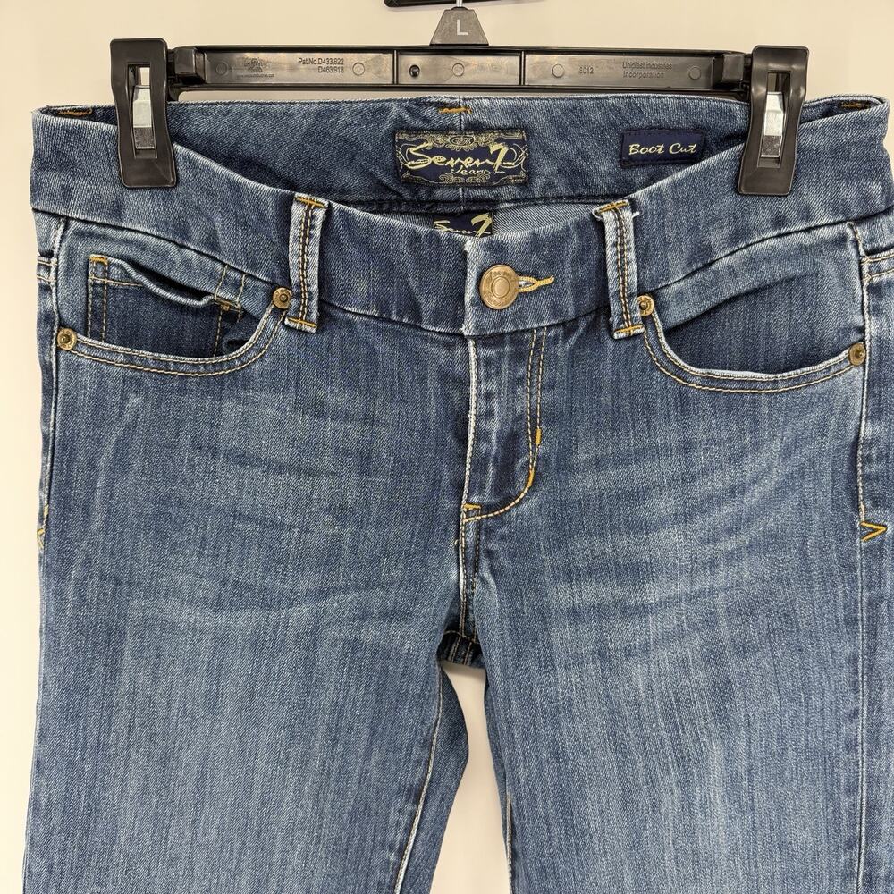 Seven7 Jeans Womens Size 28 Blue Bootcut Low Rise Stretch Denim - Picture 2 of 8